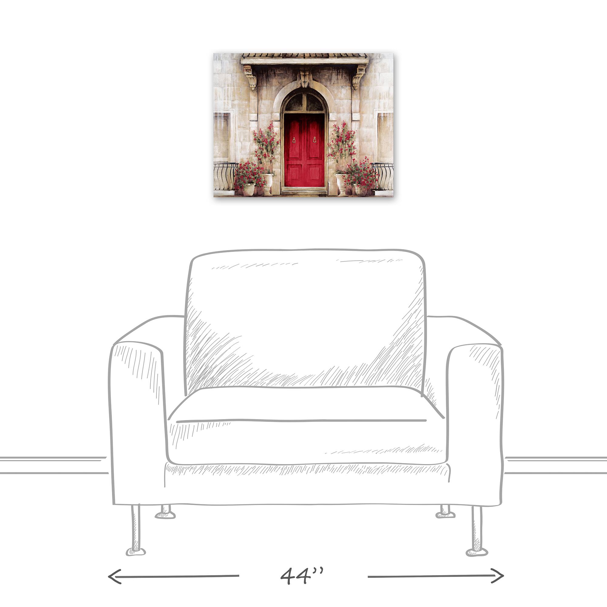 Red Door Tuscan Scene Canvas Wall Art